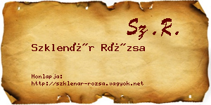Szklenár Rózsa névjegykártya