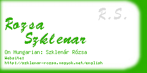 rozsa szklenar business card